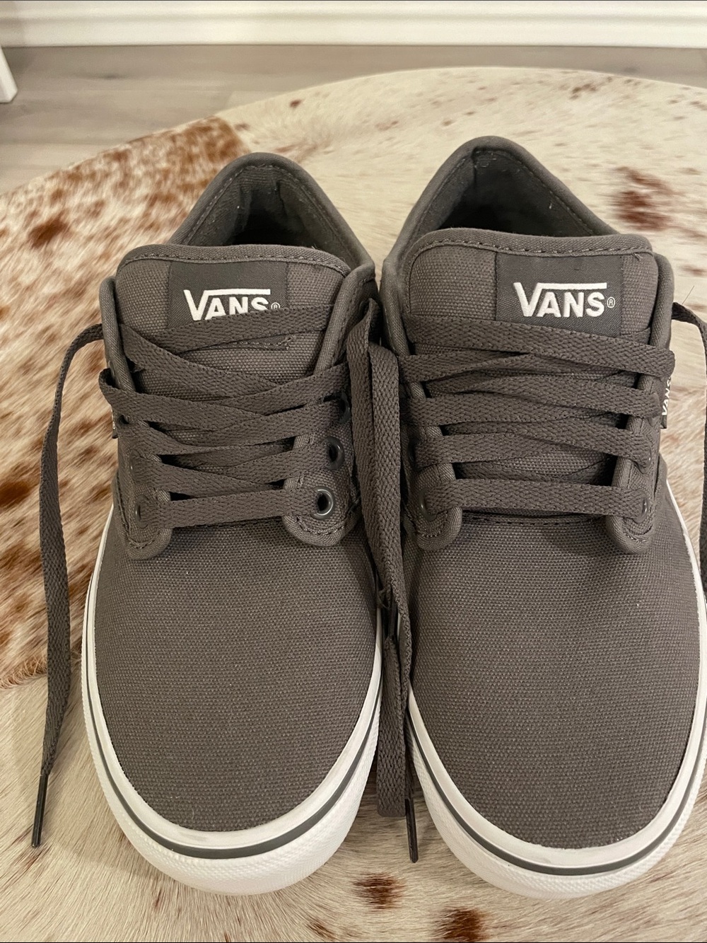Vans Men's Charcoal Canvas Low-Top Sneakers